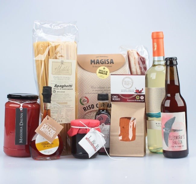 Box Cesto Colatura e Vino Bianco Sudrise Per tutti i gusti. Regali Aziendali e per Privati