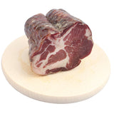 Trancio di Capocollo di Cirigliano ottenuto da suini allevati localmente, aromatizzato