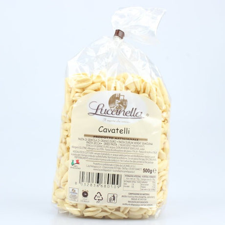 Cavatelli artigianali del Pastificio Lucanella, pasta tipica della Basilicata realizzata con semola di grano duro